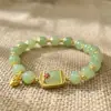 Pulsera de Cubos de Azúcar y Flor de Loto con Cuentas de Diseño Retro de Nicho para Mujer Nuevo Estilo Chino Pulsera Lujosa Exquisita Sensación de Alta Gama Joyería de Mano