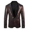 2026 Nueva Chaqueta Brillante de Comercio Exterior Transfronterizo Amazon Compra Traje de Moda de Lentejuelas para Hombre Blazer Individual