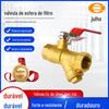 Válvula de Esfera com Filtro de Latão, Válvula de Esfera Integrada em Estoque com Rosca Interna, Válvula de Esfera com Filtro de 6 Pontos