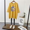 Ropa de mujer embarazada, nueva camiseta de verano de manga corta, de algodón, holgada, con letras estampadas, para embarazadas, de longitud media
