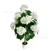 Suministro transfronterizo de plantas de hortensias artificiales en maceta, hortensias de tela blanca, flores artificiales para sala de estar, decoración interior del hogar y adornos decorativos