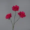 Flor Artificial Rosa Rizada de 3 Cabezas para Esquina Flor Decorativa para el Hogar Flor Guía para Boda Flor para Techo de Salón de Bodas Material