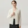 Cardigan de Punto de Cachemira Nuevo Otoño e Invierno Moda Color Sólido Simple Agradable al Tacto Holgado Adelgazante de un Solo Botón para el Viaje Diario de Mujer