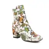 Botas Curtas Bordadas Elegantes Botas de Cavaleiro Outono e Inverno Britânicas Salto Grosso Botas de Salto Alto 40-43 Tamanho Grande Botas de Exportação