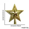 Nuevo adorno de estrella para la punta del árbol de Navidad tridimensional hueco decoración navideña decoración de corona de árbol accesorio de pentagrama de plástico