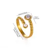 Moda Transfronteriza Europea y Americana Diseño Exquisito para Mujer Anillo Abierto Ajustable de Cobre con Circonita y Perla de Imitación Irregular