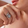 Nueva Joyería de Amazon Europea y Americana Bohemia Retro Girasol Turquesa Anillo Ajustable de Flor para Mujer