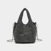 Bolso de Noche 2025 de Venta Caliente Transfronteriza, Bolso Cubo Totalmente Incrustado de Diamantes, Bolso de Cadena con Pedrería, Bolso de Mano Brillante, Bolso Cruzado