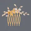 Suministro Transfronterizo de Peines para el Cabello de Flor de Zirconia, Accesorios de Lujo Europeos y Americanos para el Cabello de Novia, Peines para Sesión de Fotos de Boda Vintage, Venta al por Mayor