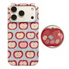 Suporte Magnético Maçã Vermelha 18 Compatível com 17 Pro Max Película Suave Capa de Celular iPhone 16 15 Divertido e Criativo 13