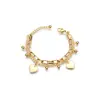 Amazon Transfronterizo Nuevo Pulsera con Colgante en Forma de Corazón Acero Inoxidable Dorado Pulsera de Diamantes Moda para Niñas Regalo Sencillo