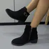 Botas Femininas Curtas Elegantes Versáteis Confortáveis 2025 Outono Inverno Novo Estilo Retrô Antiderrapante Zíper Lateral Botas Slim