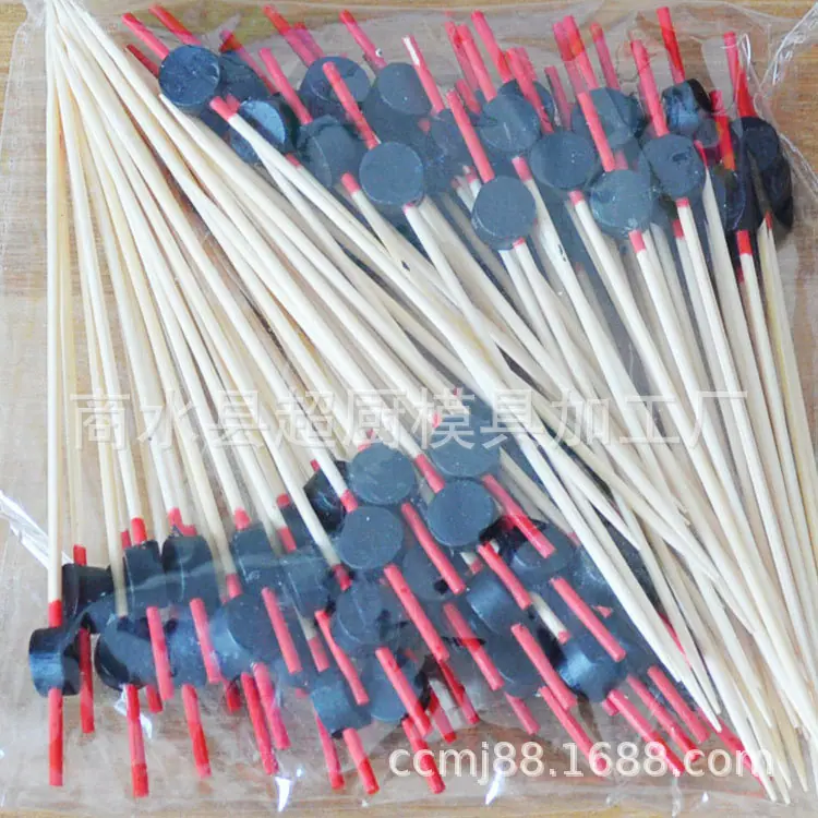 艺术牙签-(217)红头黑扁珠