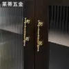 Manija Larga Estilo Francés Latón para Puerta de Gabinete Nórdico Moderno Simple Dorado Brillante para Cajón Gabinete Estilo Europeo Puerta de Armario Manija Pequeña