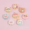 Accesorios de resina de fiesta de huevos lindos de dibujos animados, clips para el pelo DIY de pegamento de crema, dijes para zapatos, manualidades para fundas de teléfono