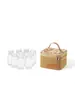 Bolsa de Lona para Piquenique ao Ar Livre Bolsa de Armazenamento Bolsa de Mão Portátil para Viagem Caixa de Armazenamento de Grande Capacidade Conjunto de Bolsas para Garrafa de Condimentos de Acampamento