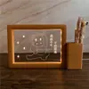 Actividades Creativas Transfronterizas Marco de Fotos 3D Portalápices Luz de Noche Regalo para Dormitorio para Profesores y Compañeros Regalos de Cumpleaños Regalos de Temporada de Graduación