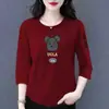 Comercio exterior transfronterizo ropa de maternidad, camiseta de manga tres cuartos para mujeres de mediana edad y mayores, holgada, casual, top básico versátil