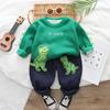 Roupas infantis Roupas infantis de inverno para meninos Terno de suéter para meninos Calças forradas de lã Roupas de bebê engrossadas