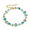 Pulsera de Hoja de Circonita de Colores Moda Transfronteriza Europea y Americana Dulce Temperamento Pulsera Ins Versátil de Gama Alta Exquisita Mano