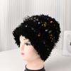 Gorro Mullido de Otoño e Invierno con Forro Polar para Mujer Color Dulce Fresco Sombrero de Caramelo Tejido a Mano Protector de Orejas Cara Pequeño Sombrero de Pescador