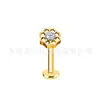 Jiangtai F136 Joyería de Aleación de Titanio Forma de Flor Cruz Incrustada de Circonita Transfronteriza G23 Joyería para Piercings Corporales de Aleación de Titanio Pendientes