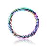 Acero Inoxidable 316 Anillo de Nariz de Alambre Trenzado Anillo Cerrado Aretes Hebilla para la Oreja Joyería para Perforación Humana Chapado al Vacío