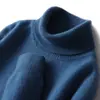 Suéter masculino de gola alta, suéter de lã tricotado 100% lã pura, pulôver de inverno, tamanho grande, suéter de cashmere espesso, quente e aconchegante