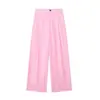 Exportación Transfronteriza Ropa de Mujer Otoño 2026 Estilo Europeo y Americano Cintura Media Color Sólido Casual Pliegues Pantalones de Pierna Ancha para Mujer D6945907