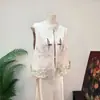 Colete bordado de Fênix Dupla Estilo Chinês Novo Zhi Li, Novo Modelo Outono 2026, Gola alta, Colete estiloso estilo nacional