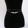 Accesorios Calientes Transfronterizos Europeos y Americanos Estilo Chica Caliente de Antro Cadenas Corporales de Borla de Alas Cadena de Cintura Sexy de Plumas Doble Capa de Cadena de Perlas para Mujer