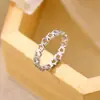 Nova Moda Estilo Fresco Anel de Aço Titânio Estrela de Cinco Pontas Anel Dedo Indicador Ouro 18K Joia para Mulheres Personalidade Ins