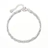 Pulsera de plata de ley S925 estilo coreano de Corea del Sur, con cuentas redondas de plata fragmentada, pulsera simple de línea fina elástica de nicho