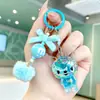 Mini figura de desenho animado com contas coloridas, pequeno acessório, pingente de garrafa de areia movediça, acessório de chaveiro, decoração fofa para mochila, pequeno presente