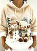 Novo moletom de flanela feminino para o dia a dia com um design fofo de cachorrinho, confortável e casual, perfeito para o outono e inverno
