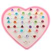[Venta Caliente] Anillo de Diamante para Niños Anillo de Princesa Tono Vibrante con Anillo para Padres e Hijos para Enviar a la Novia Lleno de Diamante Primera Joyería para Niñas