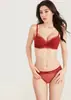 Conjunto de Sutiã Sexy Renda Francesa Coração Doce para Seios Pequenos Push-up Aumenta o Volume dos Seios Suporte Previne a Flacidez Sem Aro Puro Desejo para Mulheres