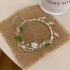 Pulsera de Loto con Perlas para Mujer Nueva Moda Retro China Pulsera de Diseño de Nicho Lujo Ligero Gama Alta Pulsera Versátil