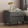 Mesa de noche de madera maciza con chapa de madera, lujo ligero, mesita de noche, mueble de noche, simple, para el hogar, de alta gama, moderno, almacenamiento para dormitorio, pequeño nuevo