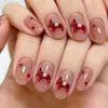 Unhas Portáteis Formato Oval Curto, Gradiente Simples Rosa Nude, Removíveis e Reutilizáveis, 30 Peças de Unhas Postiças Prontas