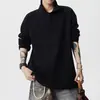 Camisa Polo Outono 2026 Estilo Coreano Retrô Americano Par Simples Versátil Casual Pulôver