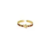 Anillo de Esmalte Rojo Vino con Forma de Corazón de Moda de Alta Gama para Mujer, Versátil Metal Minimalista Estilo Nuevo Anillo Abierto Joyería