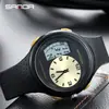 Popular Reloj Electrónico Sanda con Doble Zona Horaria, Multifunción, Pantalla Dual, Reloj para Estudiantes con Luz Nocturna, Resistente al Agua 50m para Natación, Reloj Deportivo