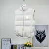 Chaleco de Plumas Moncler Otoño/Invierno Color Sólido Cortavientos Cuello Alto Unisex Dos Colores Blanco y Negro Chaqueta Cálida sin Mangas