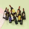 Simulación botella de vino mini tridimensional botella de vino diy señal de estacionamiento luz nocturna pegatina para refrigerador casa de muñecas adornos de juguete
