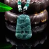 Jade Genuíno Grau A Jade de Gelo Cor Completa Paisagem de Água Azul Marca Pingente de Jade Exquisitamente Esculpido para Homens e Mulheres Atacado de Fábrica