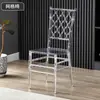 Cadeira de Cristal para Banquete de Hotel Cadeira Napoleão de Plástico para Restaurante Salão de Casamento Cadeira Transparente para Exterior Mesa e Cadeira de Hotel