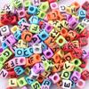Novas Contas Quadradas DIY com Letras 6mm Contas para Educação Infantil Contas Soltas Joias Chupeta Chaveiro Acessórios Brinquedo Infantil