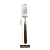 Juego de cubertería western de acero inoxidable 304 para restaurantes y hoteles, juego de cuatro piezas de cuchillo para bistec, tenedor y cuchara con acabado cepillado vintage y mango de palisandro
