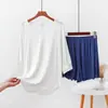 Algodón Transpirable Holgado Casual Ropa de Casa Verano Delgado Talla Grande Mangas de Murciélago Holgadas para Mujer Cuello en V Shorts Conjunto de Dos Piezas